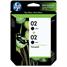 HP 02 Twinpack Black Ink Cartridge with Vivera Ink